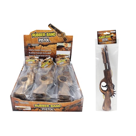 Rubber Band Pistol Wood Brown